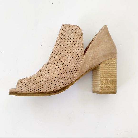 Cole Haan Shiloh Open Toe Perforated Suede Bootie - Picture 10 of 14